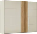 rauch Schwebetürenschrank Kleiderschrank Schrank Garderobe Wäscheschrank TEGIO mit hochwertigen Holzdekoraufleistung und Glasfront MADE IN GERMANY