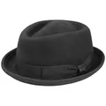 Lipodo Gratus Pork Pie Hut Diamond Made in Italy Damen und Herren Sommer Winter schwarz L (58-59 cm)