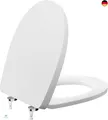 WC Sitz mit Absenkautomatik, Toilettendeckel Oval, Weiß Klobrille, Klodeckel 