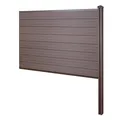 WPC-Sichtschutz Sarthe, Zaun Windschutz, WPC-Pfosten zum Einbetonieren Erweiterungselement, 188cm braun