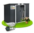 Juskys Gartenhaus M, BxT: 213x130 cm, mit Pultdach, Schiebetür, Fundamentrahmen, 4 m³