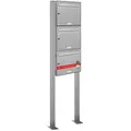 3er Edelstahl Standbriefkasten Anlage Freistehend