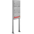 AL Briefkastensysteme 3er Standbriefkasten Briefkasten modern, 3 Fach Briefkastenanlage in Edelstahl Postkasten