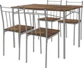 ML-Design 5-teilig Essgruppe, Esstisch mit 4 Stühlen, Vintage, Holz, Esszimmerstühle mit Metallbeinen