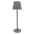 Tischlampe außen usb taupe Tischleuchte dimmbar touch 48 LED 11x36cm geriffelt