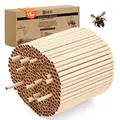 Nisthülsen für Insektenhotel 15 cm lang Durchmesser 6 UND 8 mm gemischt inkl. E-Book Niströhren u. Pappröhrchen für Wildbienen (Pappröhrchen, 1200)
