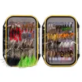 Fliegenfischen Fliegen Set Forellenbarschangeln mit Fliegenbox, 36/64/72/76/8...