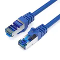 JAMEGA - 5m CAT 7 Netzwerkkabel Gigabit Ethernet Lan Kabel in blau | 10000 Mbit s | Patchkabel Cat.7 Rohkabel S FTP PIMF Schirmung mit RJ45 Stecker | Switch Router Modem Access Point