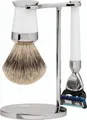 Erbe Shaving Shop Premium Design PARIS Silberspitz & Fusion Edelharz weiß Rasiergarnitur Rasierset