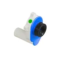 Haas KG Ablaufgarnitur Urinal-Absaugesifon, Abgang waagerecht, weiß-blau