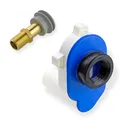 Haas Urinal-Zulaufgarnitur mit Haas Urinal-Absaug-Siphon für waagerechten Ablauf
