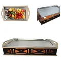 Cawi HeatBoard – Speisenwärmer für Grillabende | BBQ Servierplatte mit Edelstahlauflage & Teelichtfunktion | Warmhalteplatte für Fleisch & Bei... - Grau