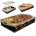 CAWI BBQ-Boards HeatBoard – Speisenwärmer für Grillabende | BBQ Servierplatte mit Edelstahlauflage & Teelichtfunktion | Warmhalteplatte für Fleisch & Beilagen | Grillzubehör mit Stil