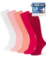 OCERA 5 Paar Kniestrümpfe für Damen & Herren (unisex) in Rot-Mix 35/38