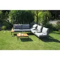 Acamp Loungegarnitur, Anthrazit, Silber, Teak, Holz, Metall, Textil, Akazie, Uni, Füllung: Schaumstoff, Fleece,Schaumstoff, Fleece, 243x68x243 cm, wetterbeständig, Rückenlehne umklappbar, Loungemöbel, Gartenlounge-Sets