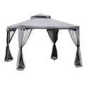 Outsunny Pavillon Polyester Metall Hellgrau 294L x 294B x 265H cm