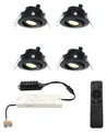 hoftronic LED Mini Einbaustrahler 12V 3W 200lm 2700K IP44 Schwarz