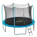 Bestway Trampolin Xtreme Air, Ø 366 x 278 cm, ab 6 Jahren, Sicherheitsnetz, pulverbeschichteter Stahlrahmen, UV-beständige Materialien, 70 verzinkte Federn, Leiter, Bodenverankerungen, Federspanner