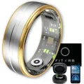 Fitorb Smart Ring Pro - Saturn Silber Gr. 10. Fitness- & Gesundheitsring, Schlaf- & Aktivitätstracking. Temperatur, Stress, Schritte