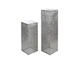 GILDE Dekoobjekt Säule "Purley" aus Metall antik-silber mit satinierter Glasplatte Größ
