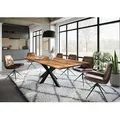 Esstisch Akazie 240x100x74 natur lackiert / Epoxid schwarz, Kreuzgestell anthrazit glänzend EPOXY