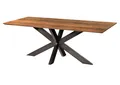 Esstisch Akazie 240x100x74 natur Epoxid schwarz, Kreuzgestell anthrazit glänzend