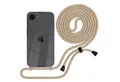 EAZY CASE Handykette Hülle mit Kette für Apple iPhone 16e 6,1 Zoll, Handykordel Umhängetasche für Handy Hülle durchsichtig Beige Taupe