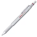 rOtring 600 3-in-1-Schreibgerät mit Kugelschreiber und Druckbleistift | Kugelschreiber mit 2 feinen Spitzen (schwarze und rote Tinte) | 1 Druckbleistift mit Spitze (0,5-mm-Mine) | Silber