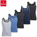 MT Herren Melange Tank-Top (5er Pack) Baumwoll Unterhemden grau 3XL