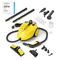 COSTWAY Dampfreiniger 2000W, mobile Reinigungsmaschine mit 1,8 L Tank und 13 Zubehörsätze, Dampfbesen für Teppiche, Fenster, Glas und Vorhänge, Gelb