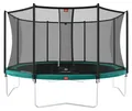 BERG Trampolin Favorit Regular 380 + Sicherheitsnetz Comfort Stahlrahmen Grün