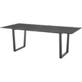 Diamond Garden Oxford Kufentisch HPL Granit dunkel Edelstahl Dunkelgrau 220x100 cm