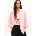 Tommy Jeans Langarmbluse TJW OVS POPLIN SHIRT mit modischen Streifen rosa XL (42)