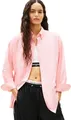 Tommy Jeans Damen Tjw Ovs Poplin Shirt Dw0dw22218 L/S Blusen, PINK (Tropical Blush/Stripe), XL