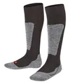 FALKE Unisex Kinder Skisocken Active Ski K Kh Wolle Funktionsmaterial warm dick 1 Paar, Schwarz Black 3000, 35-38