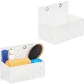 Relaxdays Aufbewahrungskörbe Kunststoff Metall Weiß zum Hängen 2er Set 20 cm x 25 cm x 16,5 cm