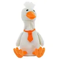 Kögler 75998 - Labertier Gans Donald mit Krawatte, ca. 27 cm groß, nachsprechende Plüschfigur mit Wiedergabefunktion, plappert alles witzig nach und bewegt sich