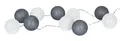 Levandeo® Lichterkette, 10er Lichterkette LED Ø6cm Kugeln Girlande Lampions Baumwolle Weiß