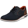 Rieker Sneaker mit kontrastfarbener Ziernaht, Freizeitschuh, Halbschuh, Schnürschuh blau 42 EU