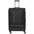 Travelite Crosslite 4 Rollen Trolley XL 81 cm mit Dehnfalte  schwarz