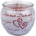 HS Candle Duftkerzen Sprüche im Glas, lange Brenndauer und angenehmer Duft (Ich liebe Dich)
