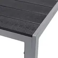 Aluminium Gartentisch Non-Wood Silber / Schwarz 150x90cm - Silber