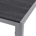 Schöner Aluminium Gartentisch Non-Wood Silber/Schwarz Gartenmöbel 150x90cm