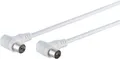 S/CONN maximum connectivity Antennenkabel, 100%geschirmt, Koax-Stecker Winkel auf Koax-Kupplung Winkel, BK-tauglich, > 80 dB, weiß, 3,75m (80084-32)