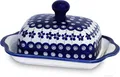 Bunzlauer Keramik Butterdose Butterglocke Butterbehälter rechteckig für 250g (1 Stück Butter) 20x10,5x10,5 cm verschiedene Muster (Dekor 166A, 250 g)