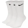 Nike Unisex Everyday Lightweight Crew Socks (3 Pairs) weiß