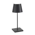 Zafferano, Poldina Pro Mini Lampe, Kabellose, Wiederaufladbare Tischlampe mit Touch Control, Auch für den Außenbereich Geeignet, Dimmer, 2200-3000 K, Höhe 30 cm, Farbe Dunkelgrau