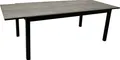 DEGAMO Gartentisch Esstisch Ausziehtisch FARO 200/300x110cm, Aluminium anthrazit + Glas in Keramikoptik hellgrau
