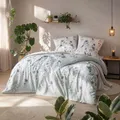 Estella Bio Mako Satin Bettwäsche 155x220 Carla salbei Blumenwiese lila 3426-532