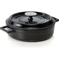 LAVA Metall-Bräter Ø 24 cm 24 L Gusseisen Schwarz LVYST24K2B - Schwarz